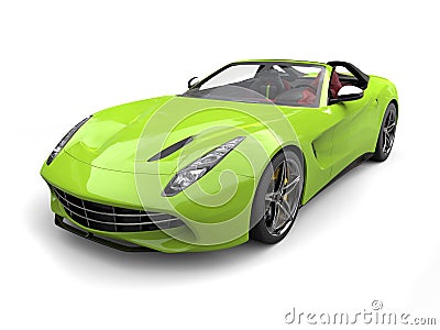 Mad green awesome sports car - studio beauty shot Stock Photo