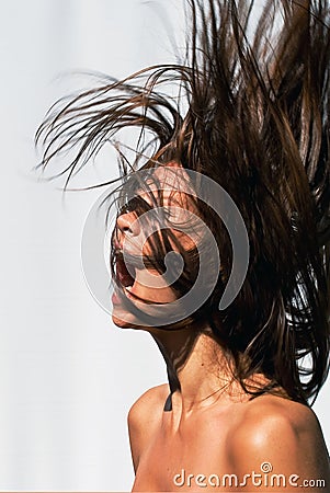 Mad hair woman Stock Photo