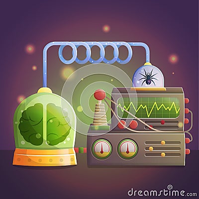 Mad professor laboratory illustration Vector Illustration