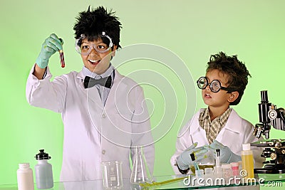 Mad Scientists at Work Stock Photo