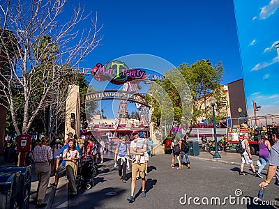 Mad T Party in Hollywood Studios at Disney California Adventure Park Editorial Stock Photo