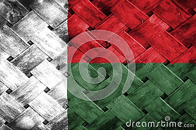 Madagascar flag, flag on the wood Stock Photo