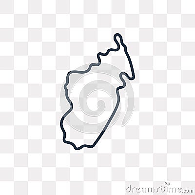 Madagascar map vector icon isolated on transparent background, l Vector Illustration