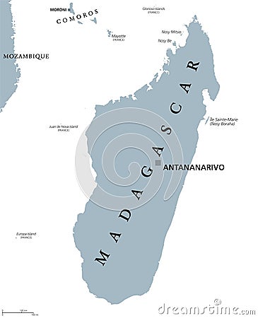 Madagascar political map Vector Illustration