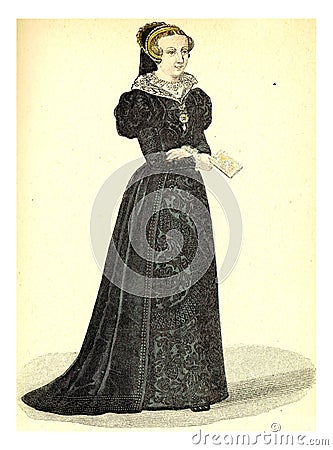 Madame de Chateaubriand, vintage engraving Cartoon Illustration