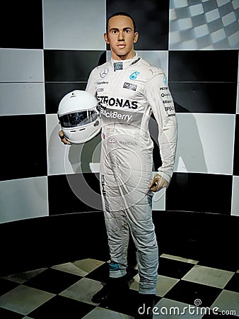 Lewis Carl Davidson Hamilton is a British racing driver who races in Formula One for Mercedes AMG Editorial Stock Photo