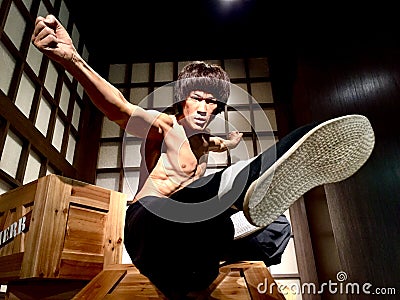 Madame Tussauds Wax Museum - Hongkong, Bruce Lee Editorial Stock Photo