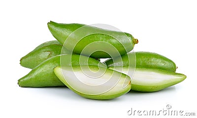 Madan tropical thai fruit on white background Stock Photo