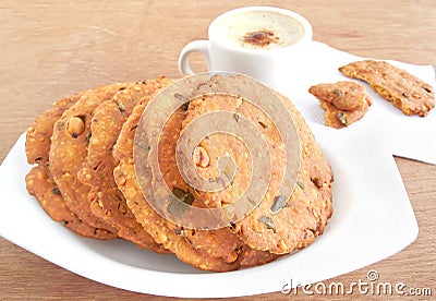 Maddur Vada Indian Snack Stock Photo