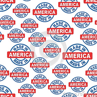 Made in America seamless pattern background icon. Vector Illustration