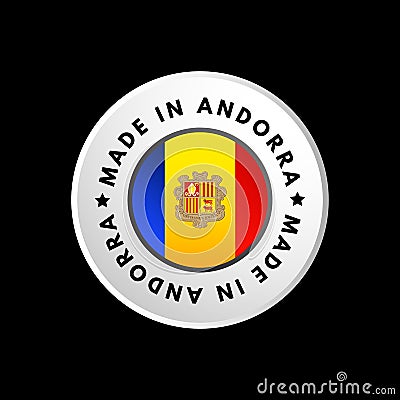 Made in Andorra text emblem badge, concept background Stock Photo