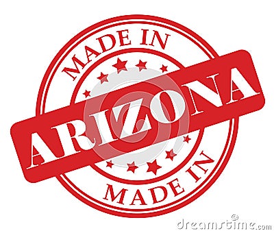 Made in Arizona stamp Cartoon Illustration