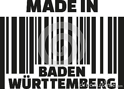 Made in Baden-WÃ¼rttemberg barcode Vector Illustration