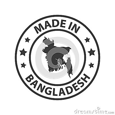 Made in Bangladesh icon. Stamp sticker. Vector illustration Vector Illustration