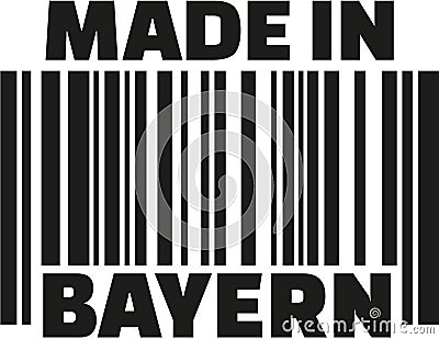 Made in Bavaria barcode german Vector Illustration