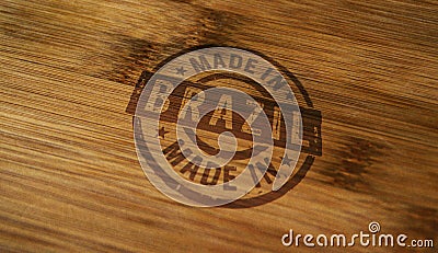 Made in Brazil stamp and stamping Stock Photo