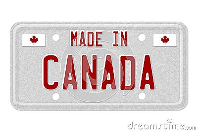 Made in Canada License Plate Stock Photo