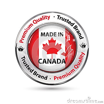 Made in Canada, Premium Quality elegant button / label Vector Illustration