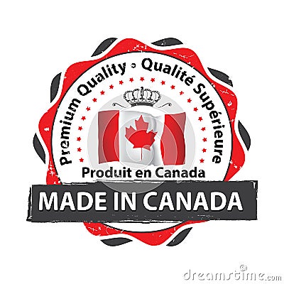 Made in Canada, Premium Quality stamp Vector Illustration
