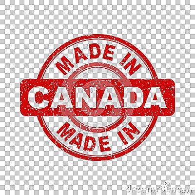 Made in Canada red stamp. Vector illustration on backgr Vector Illustration