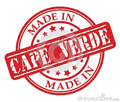 Made in Cape Verde red rubber stamp Vector Illustration