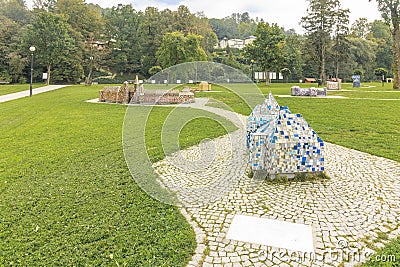 Wisla (Poland) - miniatures in Kopczynski Park Editorial Stock Photo