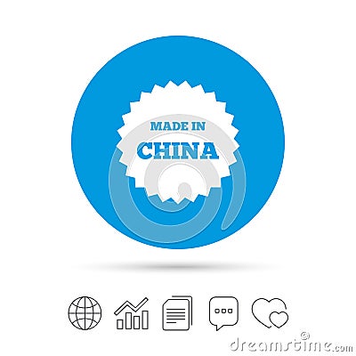 Made in China icon. Export production symbol. Vector Illustration