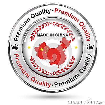 Made in China, Premium Quality - label / icon / badge Vector Illustration