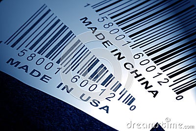 Made in China or USA Stock Photo