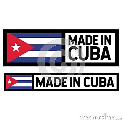 Made in Cuba label on white Vector Illustration