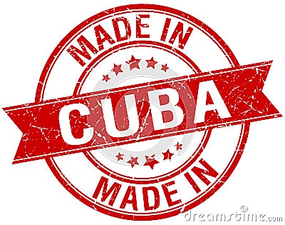 Made in Cuba red round stamp Vector Illustration
