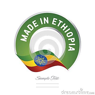 Made in Ethiopia flag green color label button banner Stock Photo