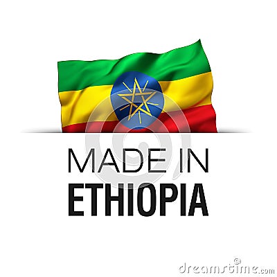 Made in Ethiopia - Label Cartoon Illustration