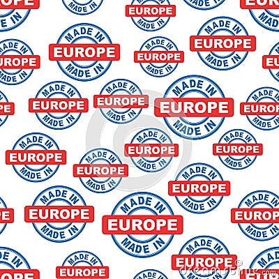 Made in Europe seamless pattern background icon. Vector Illustration