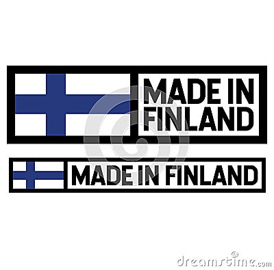 Made in Finland label on white Vector Illustration