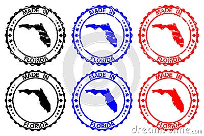 Made in Florida rubber stamp Vector Illustration