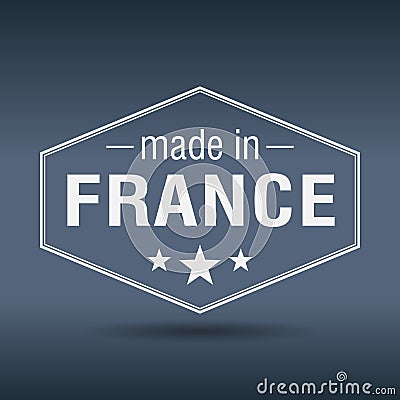 Made in France hexagonal vintage label Vector Illustration