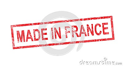 MADE IN FRANCE red rectangular stamp Stock Photo