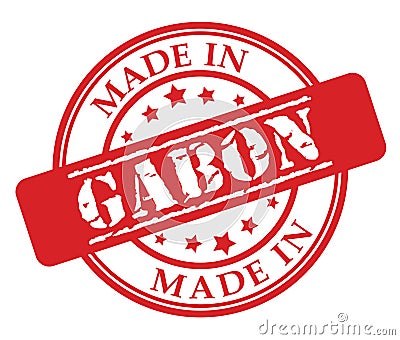 Made in Gabon red rubber stamp Vector Illustration