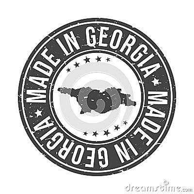 Made in Georgia Symbol. Silhouette Icon Map. Design Grunge Vector. Product Export Seal. Vector Illustration