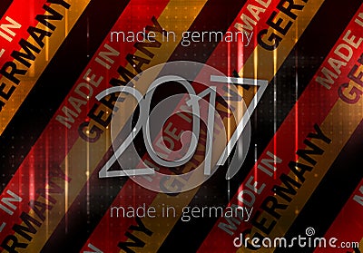 2017 made in germany background german modern abstract flag Cartoon Illustration