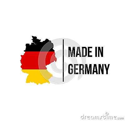 Made in Germany icon with German flag map Vector Illustration