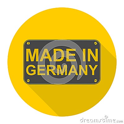 Made in Germany icon with long shadow Vector Illustration