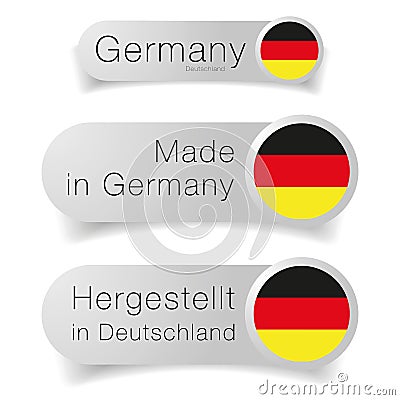 Made in Germany label flag set Vector Illustration