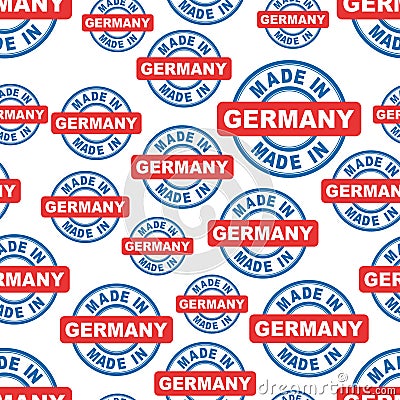 Made in Germany seamless pattern background icon. Flat vector il Vector Illustration