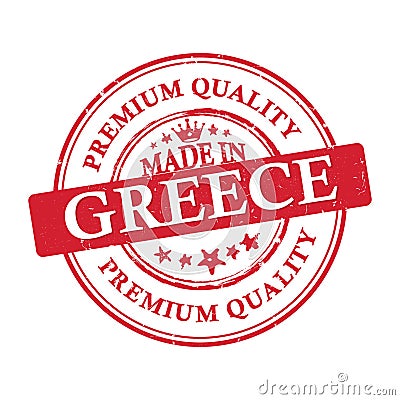 Made in Greece, Premium Quality grunge printable sticker Vector Illustration