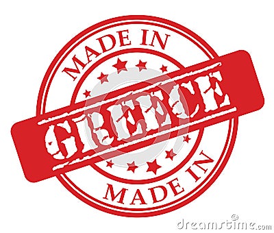 Made in Greece red rubber stamp Vector Illustration