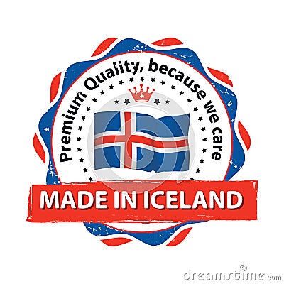 Made in Iceland, Premium Quality stamp Vector Illustration