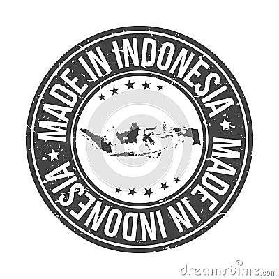 Made in Indonesia Map. Quality Original Stamp. Design Vector Art Seal Badge Illustration. Vector Illustration