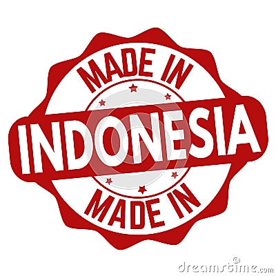Made in Indonesia sign or stamp Vector Illustration